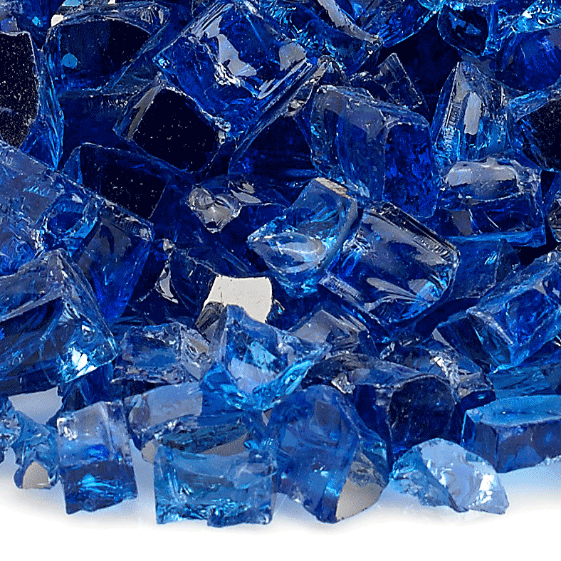 AMS 1/2" Cobalt Blue Reflective Crushed Fire Glass - 10 Lbs.