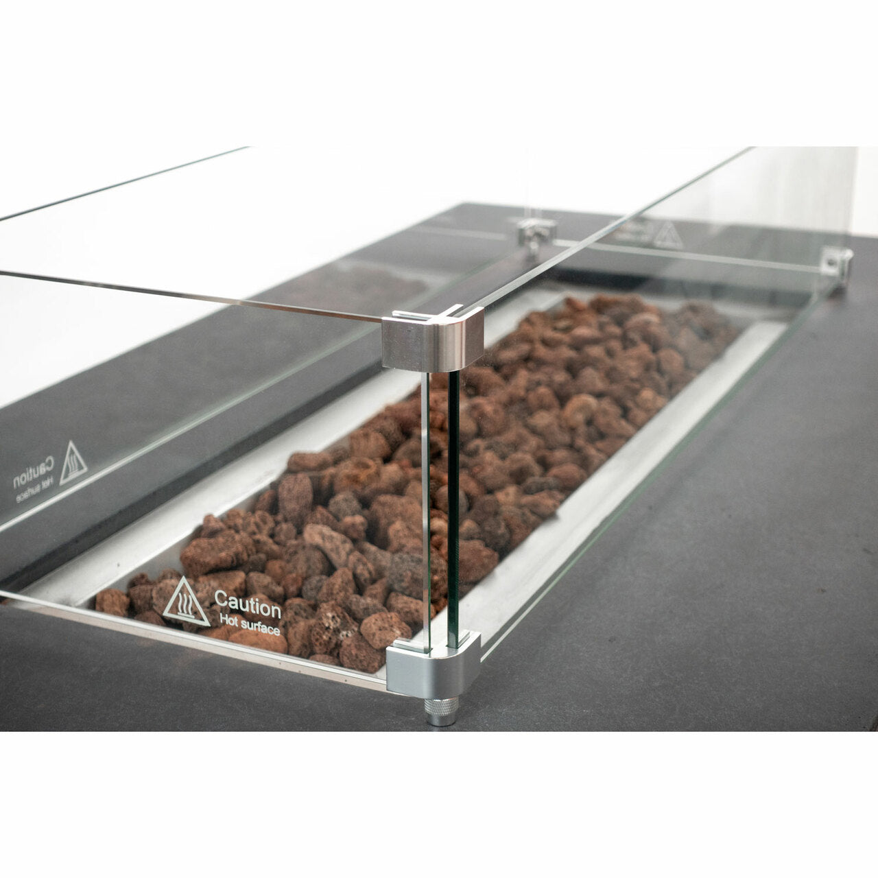 CHELSEA Fire Table - Rectangular (55x28x16") - Wind Guard & Burner Lid Included