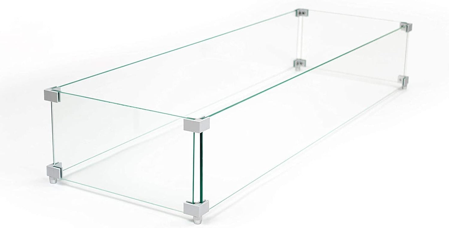 CHELSEA Fire Table - Rectangular (55x28x16") - Wind Guard & Burner Lid Included