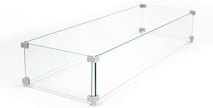 CHELSEA Fire Table - Rectangular (55x28x16") - Wind Guard & Burner Lid Included