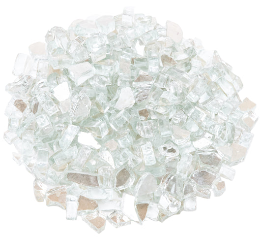 AMS 1/2" Clear Reflective Crushed Fire Glass - 10 Lbs.