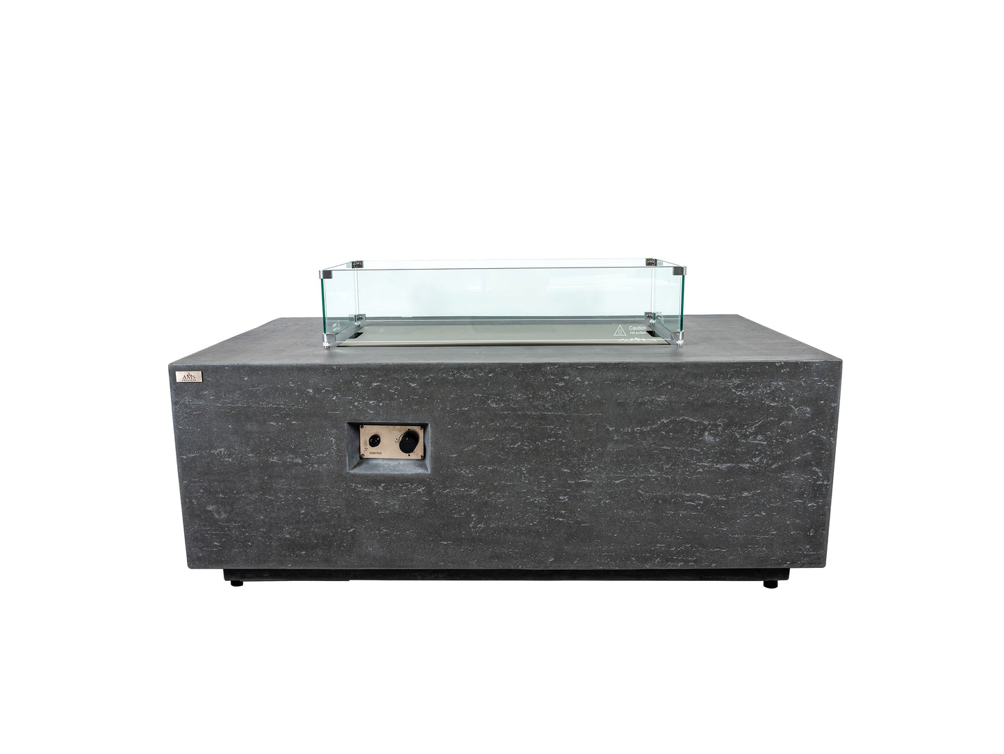DANVILLE  Fire Table - Rectangular (60x32x23") - Wind Guard & Burner Lid Included - Concealed Tank Storage