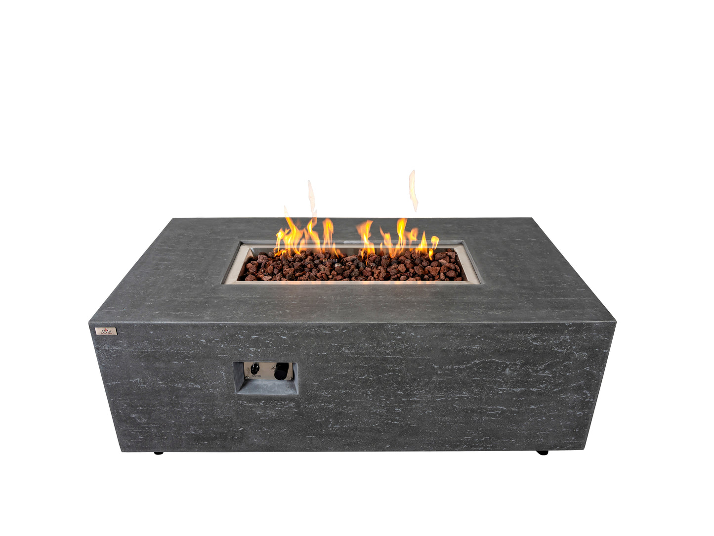DANVILLE  Fire Table - Rectangular (60x32x23") - Wind Guard & Burner Lid Included - Concealed Tank Storage