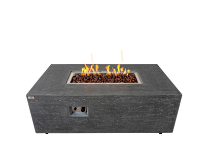 DANVILLE  Fire Table - Rectangular (60x32x23") - Wind Guard & Burner Lid Included - Concealed Tank Storage