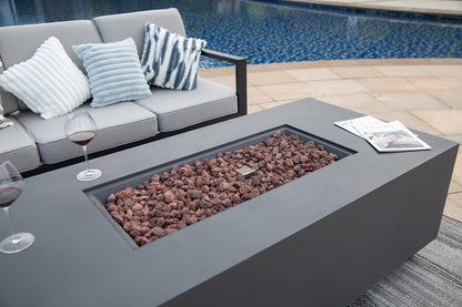 SEDONA Fire Table - Rectangular (66x32x22") - Concealed Tank Storage Bundle Table