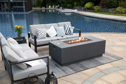 SEDONA Fire Table - Rectangular (66x32x22") - Concealed Tank Storage Bundle Table