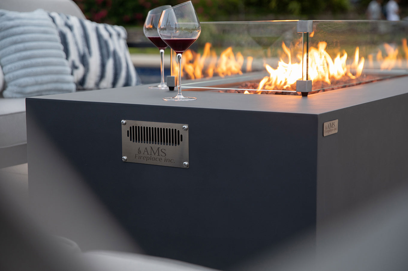 SEDONA Fire Table - Rectangular (66x32x22") - Concealed Tank Storage Bundle Table