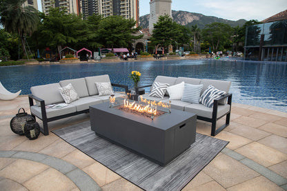 SEDONA Fire Table - Rectangular (66x32x22") - Concealed Tank Storage