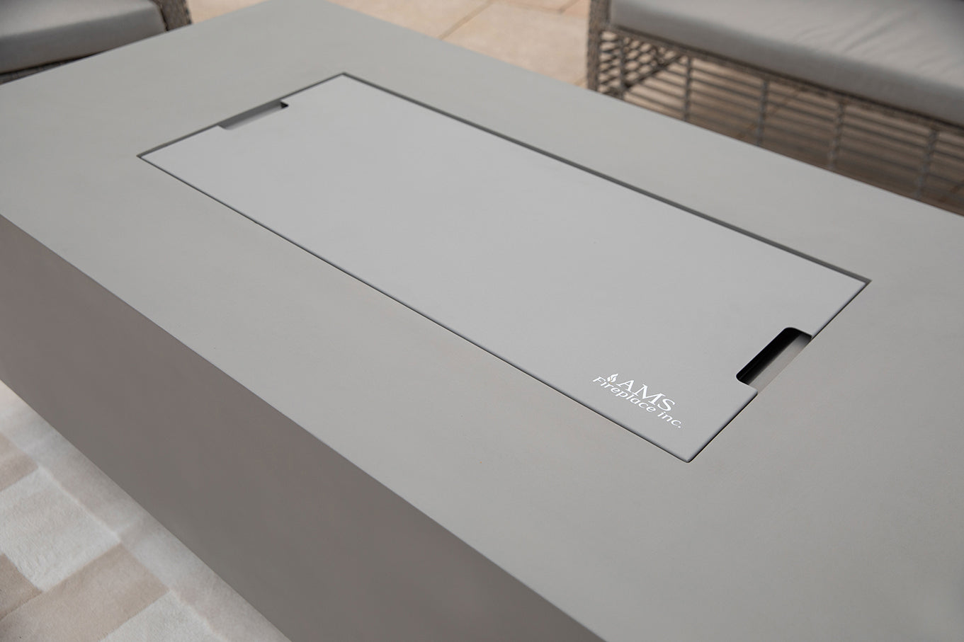 SEDONA Fire Table - Rectangular (66x32x22") - Concealed Tank Storage Bundle Table