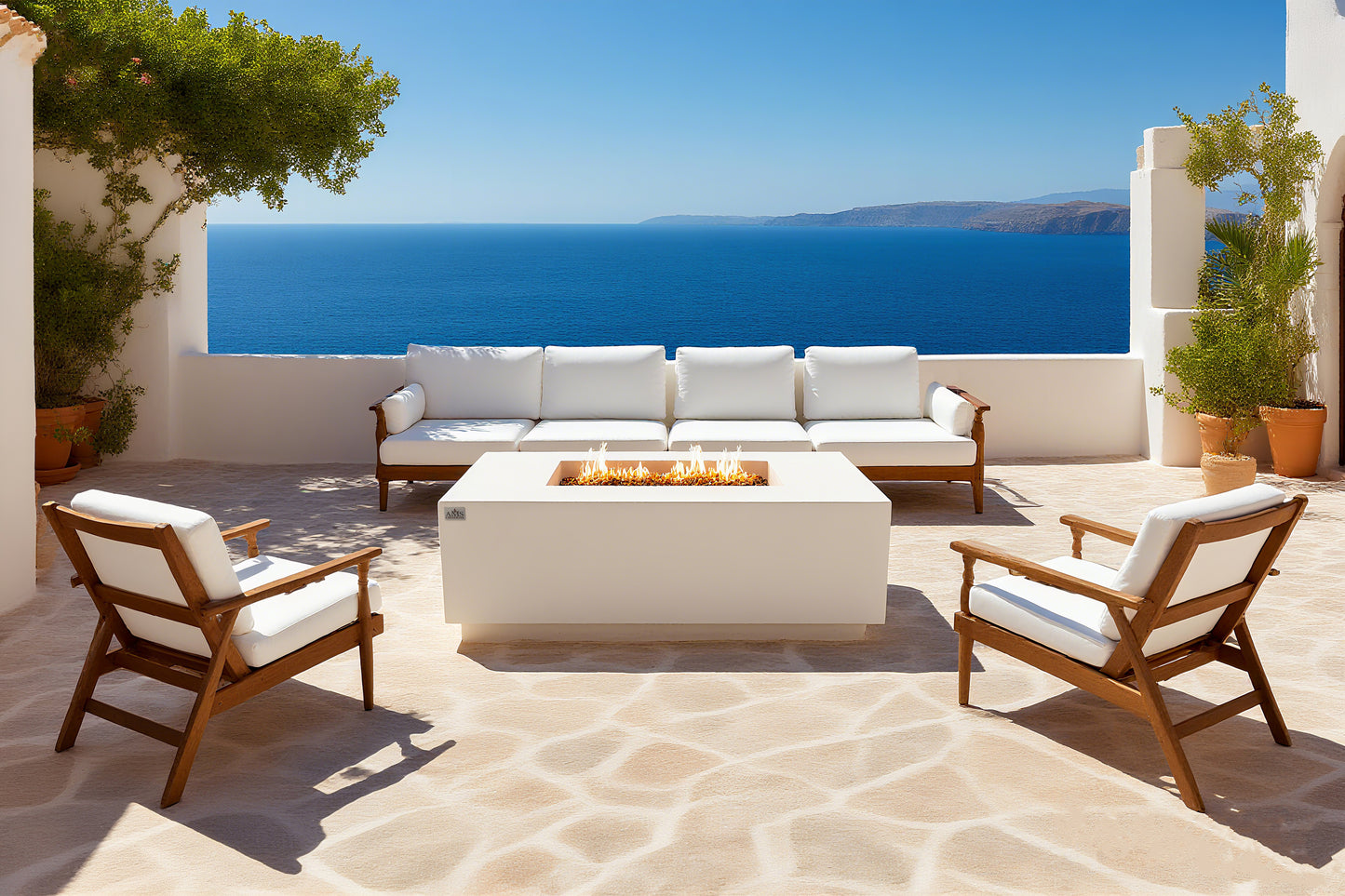 SEDONA Fire Table - Rectangular (66x32x22") - Concealed Tank Storage