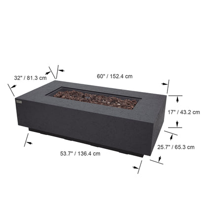 MADISON Fire Table - Rectangular (60x32x17")