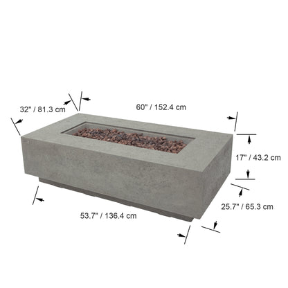MADISON Fire Table - Rectangular (60x32x17")