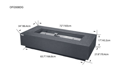 SAVANAH Fire Table - Rectangular (72x34x17")