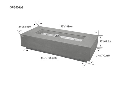 SAVANAH Fire Table - Rectangular (72x34x17")