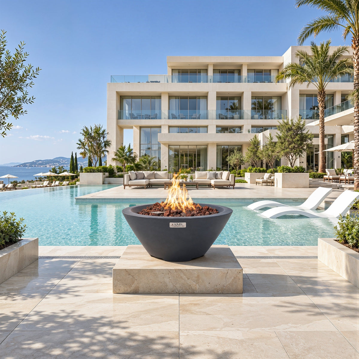 PORTLAND Pool Fire Bowl Only - Round (27"Dia. x 11")