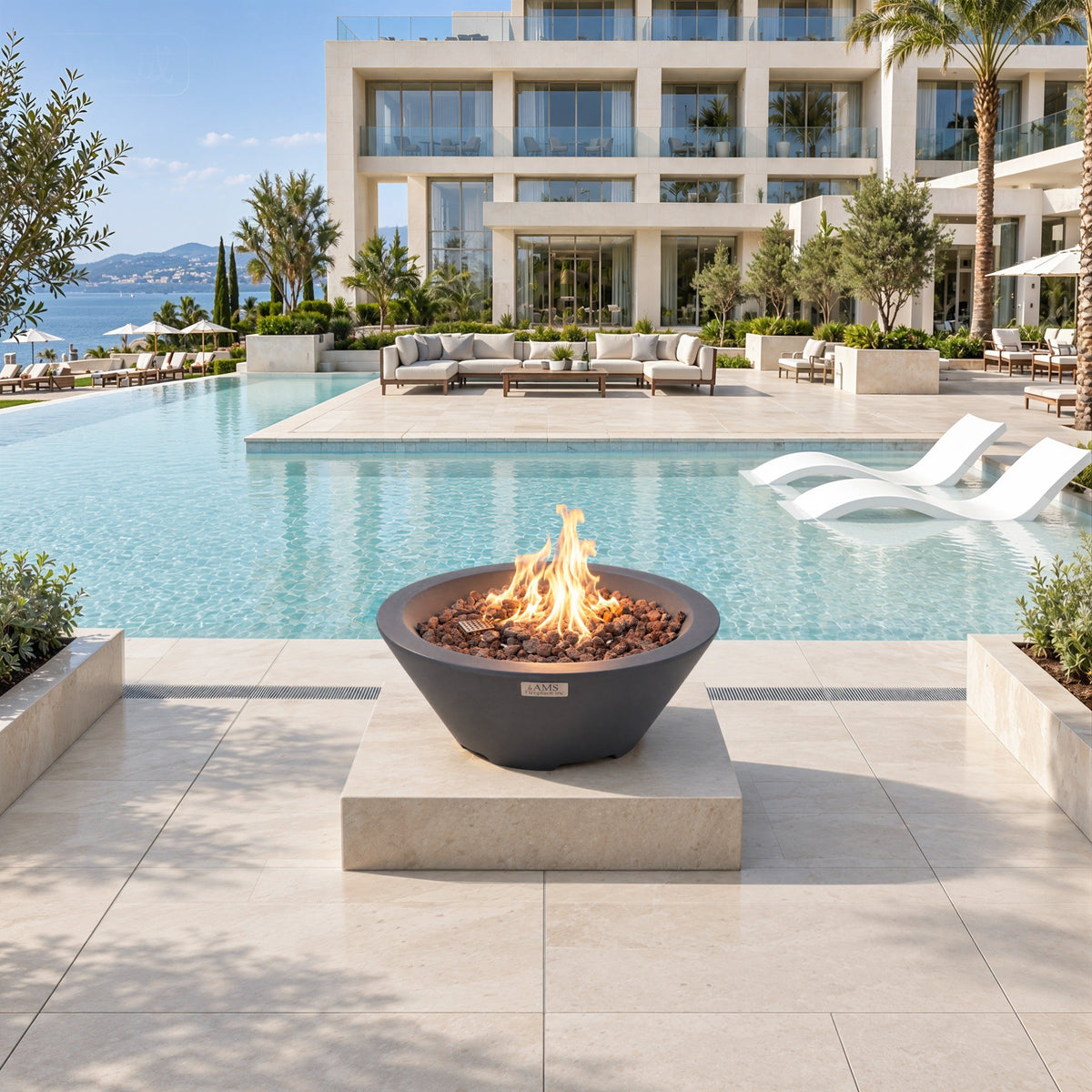 PORTLAND Pool Fire Bowl Only - Round (27"Dia. x 11")