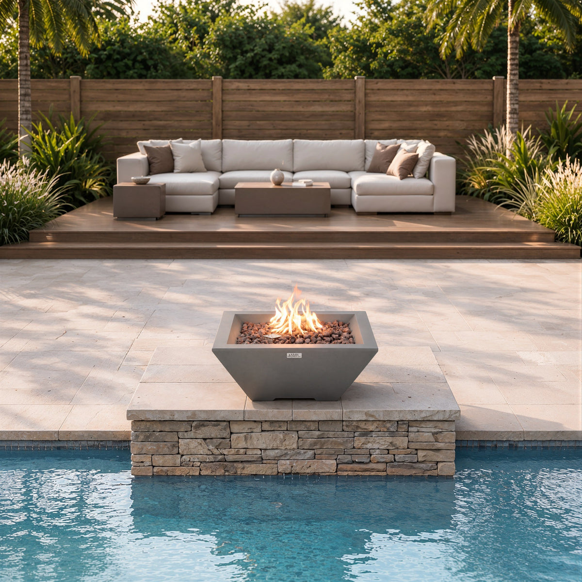ROCKLAND Pool Fire Bowl Only- Square (27x27x11")
