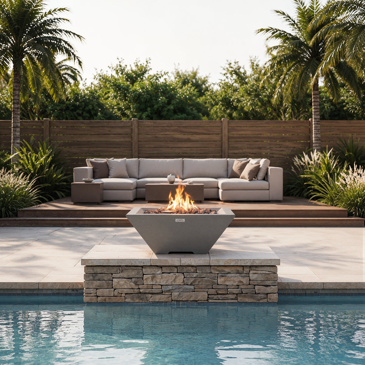 ROCKLAND Pool Fire Bowl Only- Square (27x27x11")