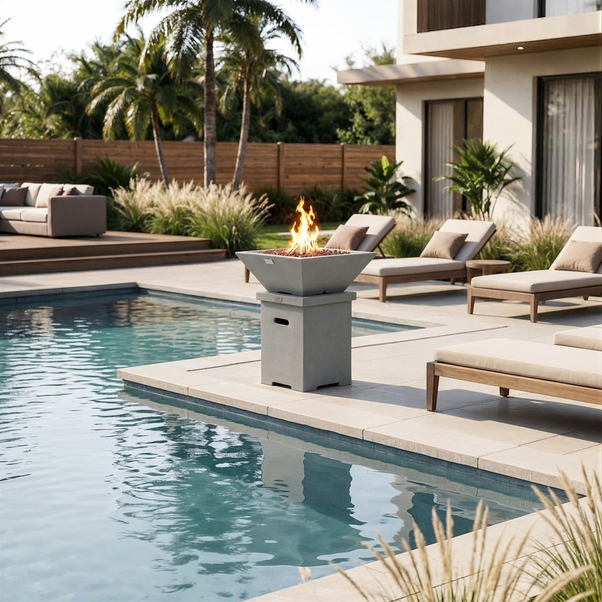 ROCKLAND Pool Fire Bowl Only- Square (27x27x11")