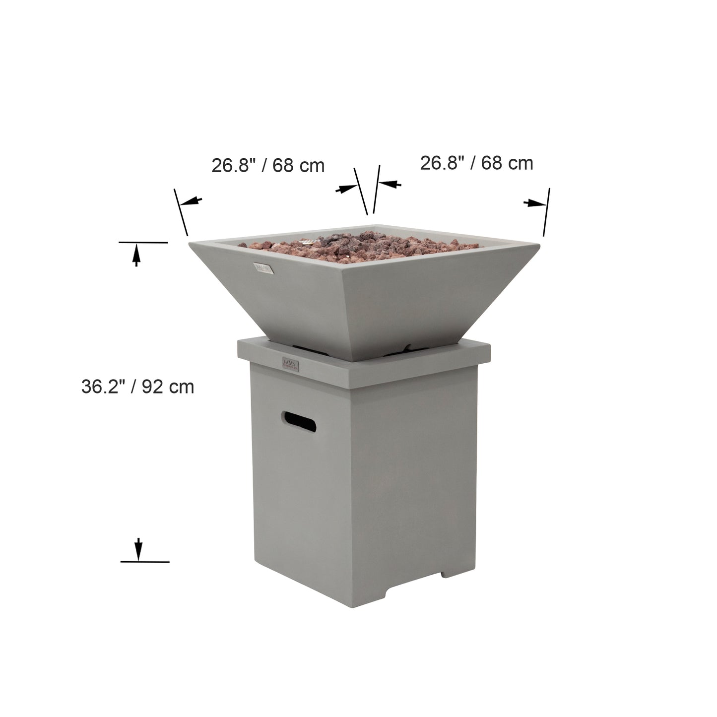 ROCKLAND Pool Fire Bowl Only- Square (27x27x11")