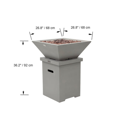 ROCKLAND Pool Fire Bowl Only- Square (27x27x11")
