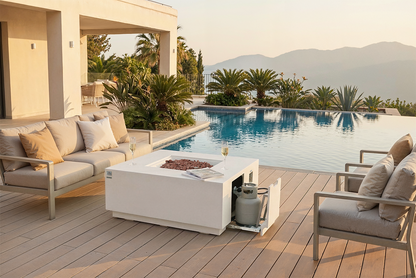OCEANSIDE Fire Table - Square - Concealed Tank Storage