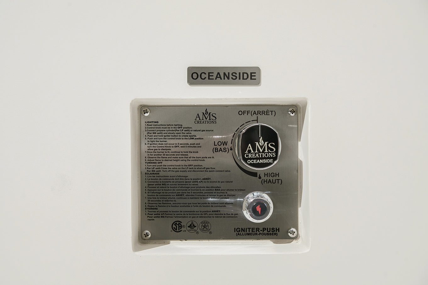 OCEANSIDE Fire Table - Square - Concealed Tank Storage
