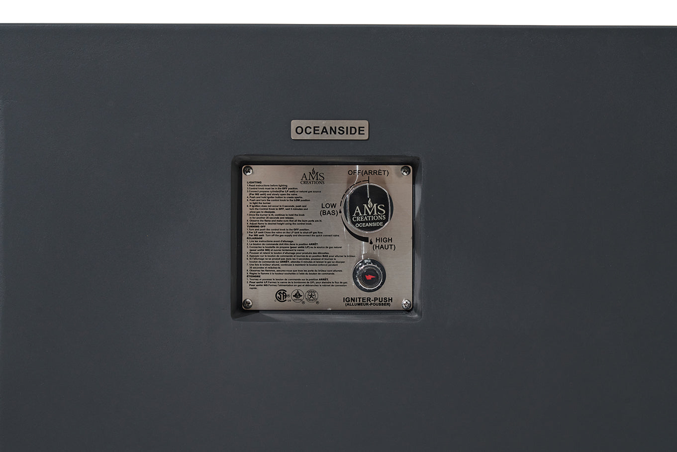 OCEANSIDE Fire Table - Square - Concealed Tank Storage