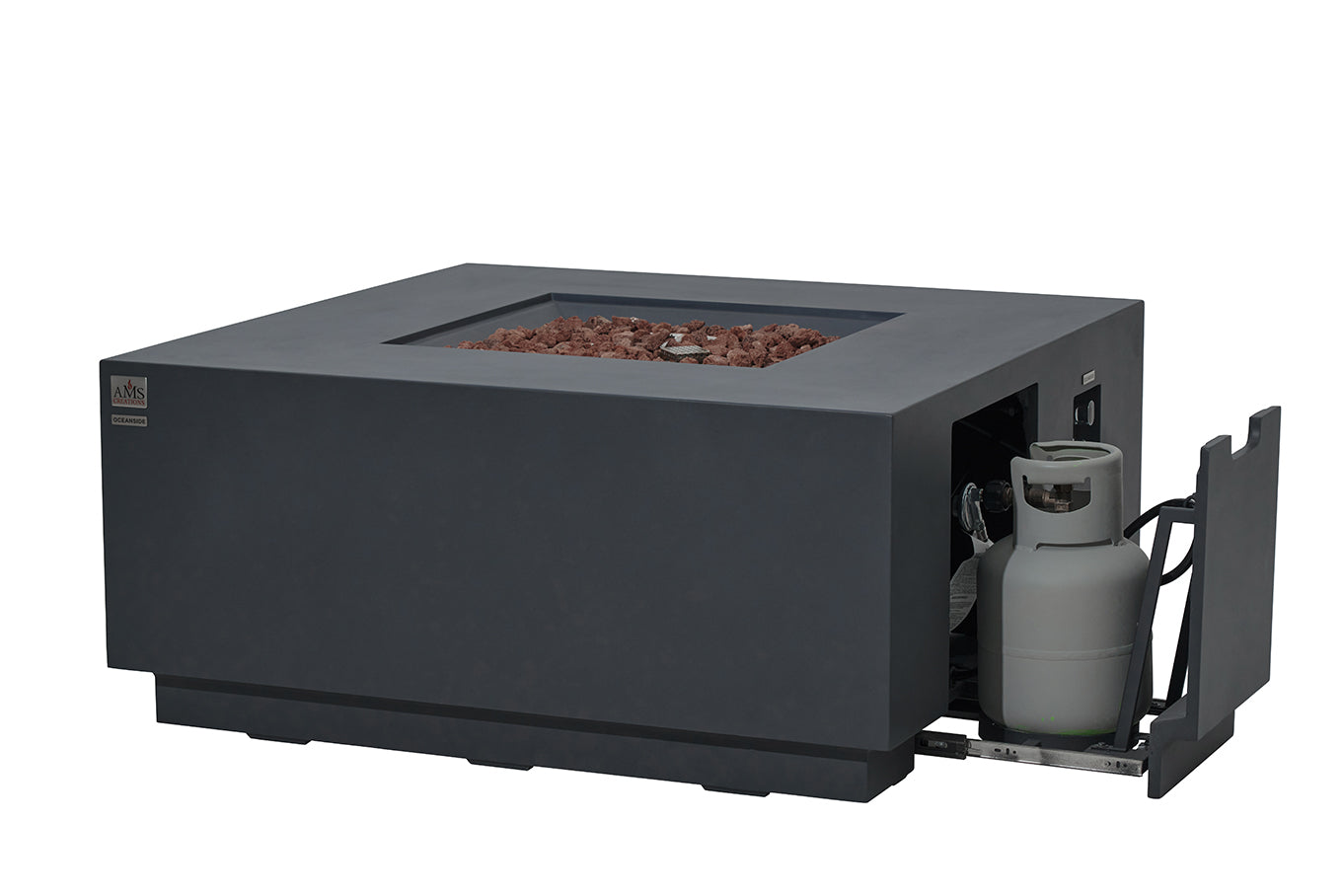 OCEANSIDE Fire Table - Square - Concealed Tank Storage