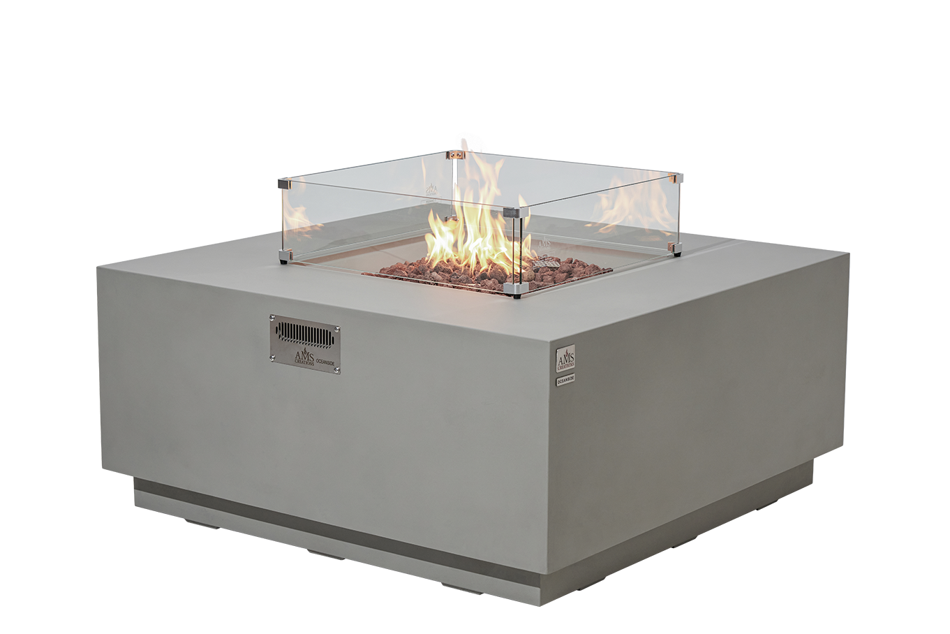 OCEANSIDE Fire Table - Square - Concealed Tank Storage