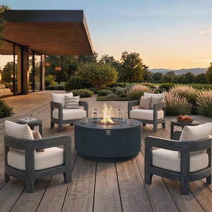 ENCINITAS  Fire Table - Round - Concealed Tank Storage