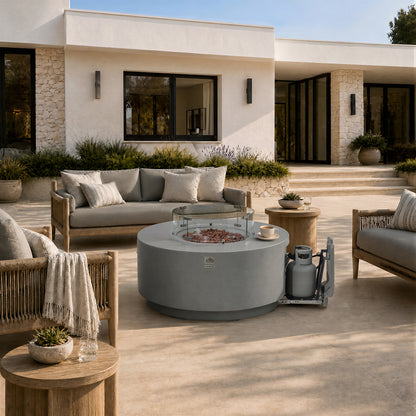 ENCINITAS  Fire Table - Round - Concealed Tank Storage