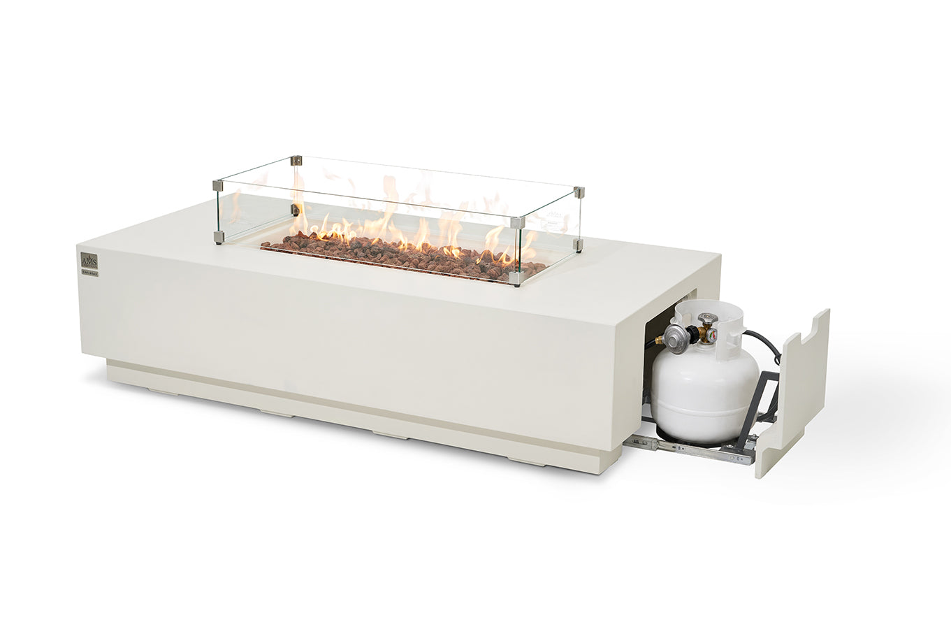CARLSBAD Fire Table - Rectangular (66x32x17")- Concealed Tank Storage