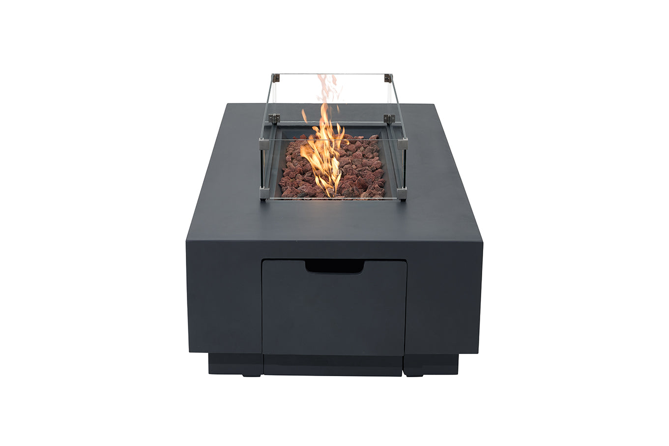CARLSBAD Fire Table - Rectangular (66x32x17")- Concealed Tank Storage