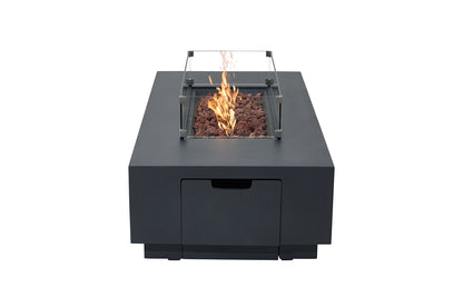 CARLSBAD Fire Table - Rectangular (66x32x17")- Concealed Tank Storage