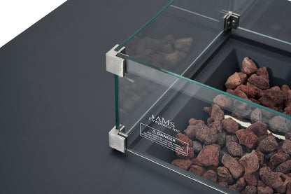 CARLSBAD Fire Table - Rectangular (66x32x17")- Concealed Tank Storage