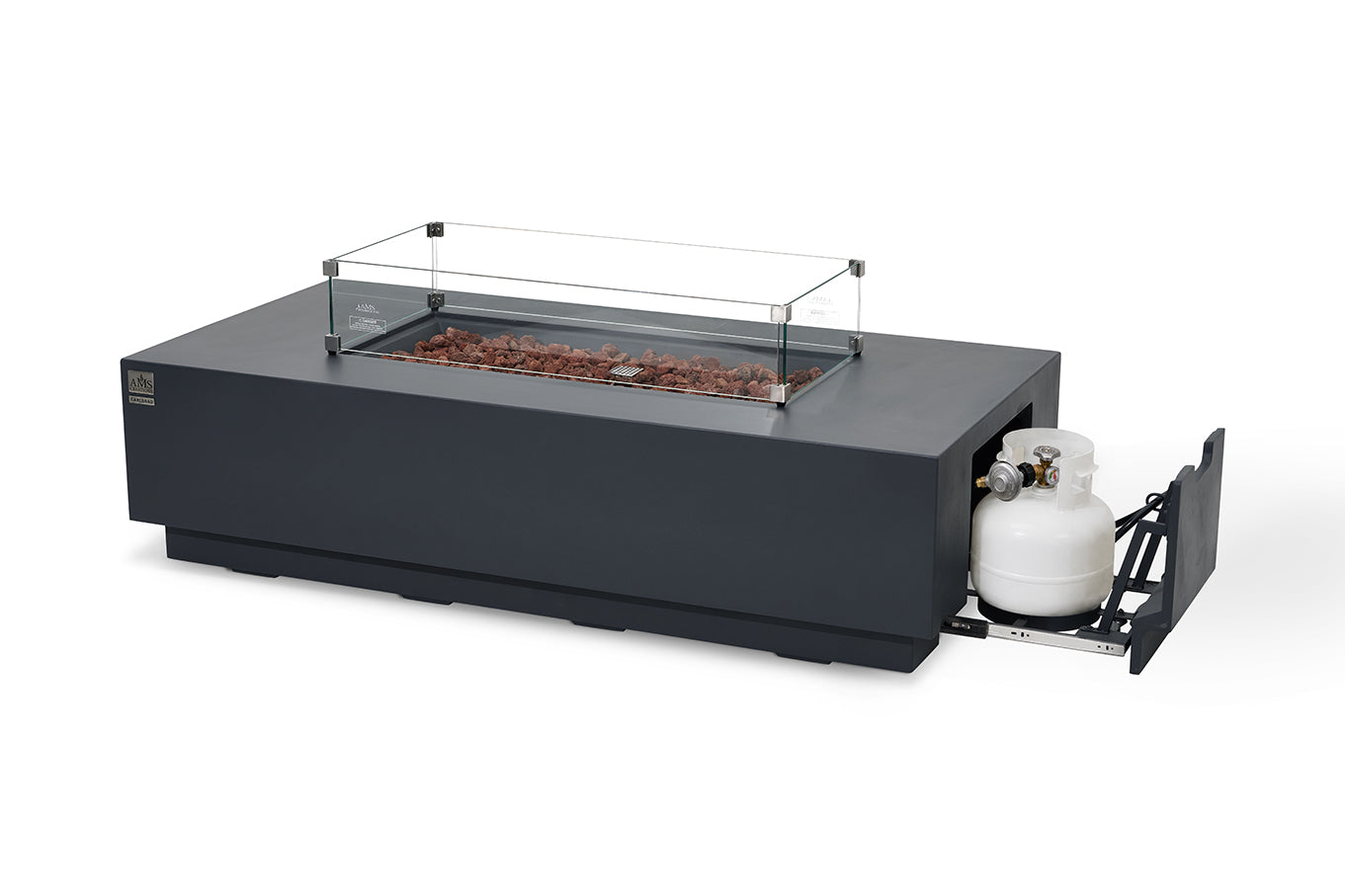 CARLSBAD Fire Table - Rectangular (66x32x17")- Concealed Tank Storage