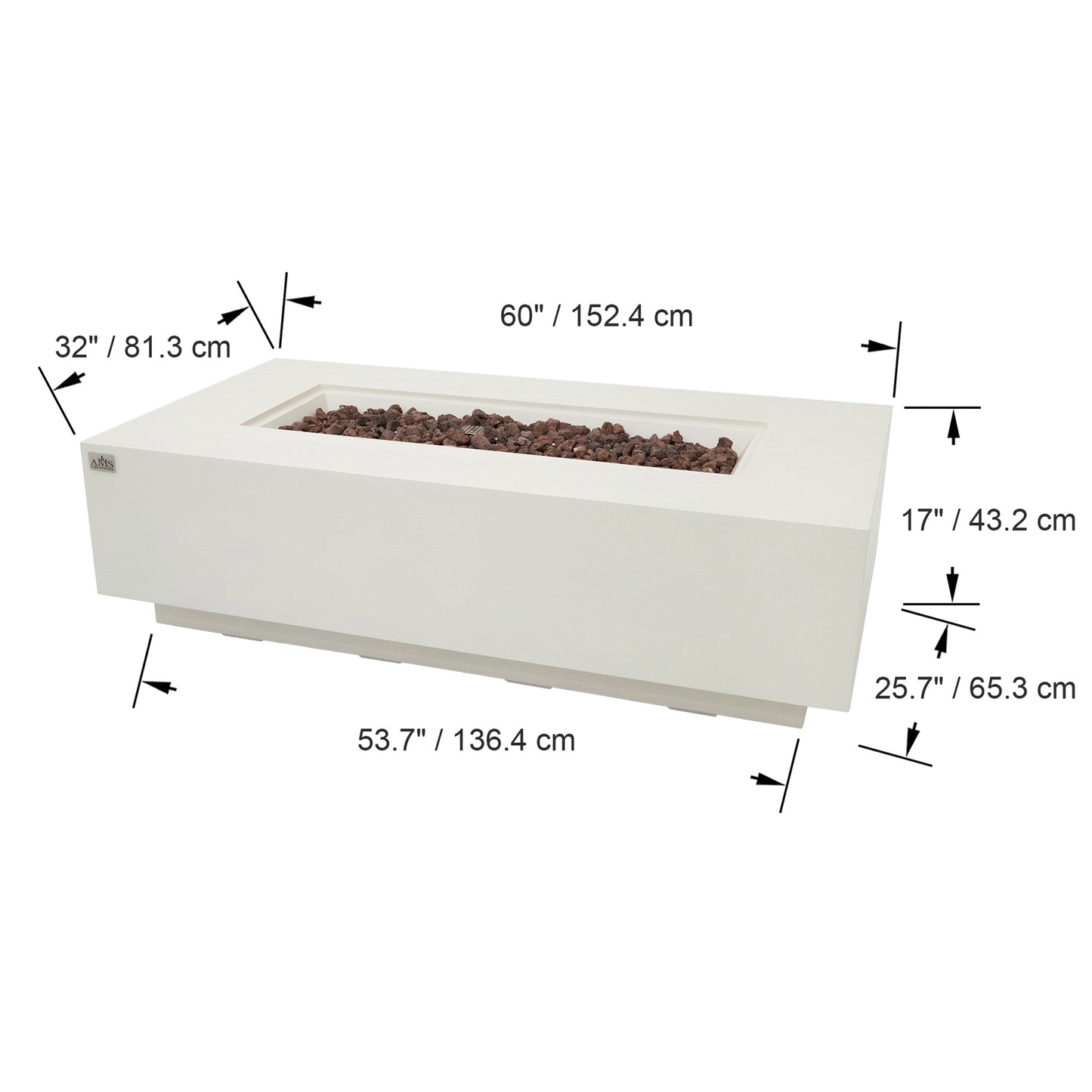 MADISON Fire Table - Rectangular (60x32x17")