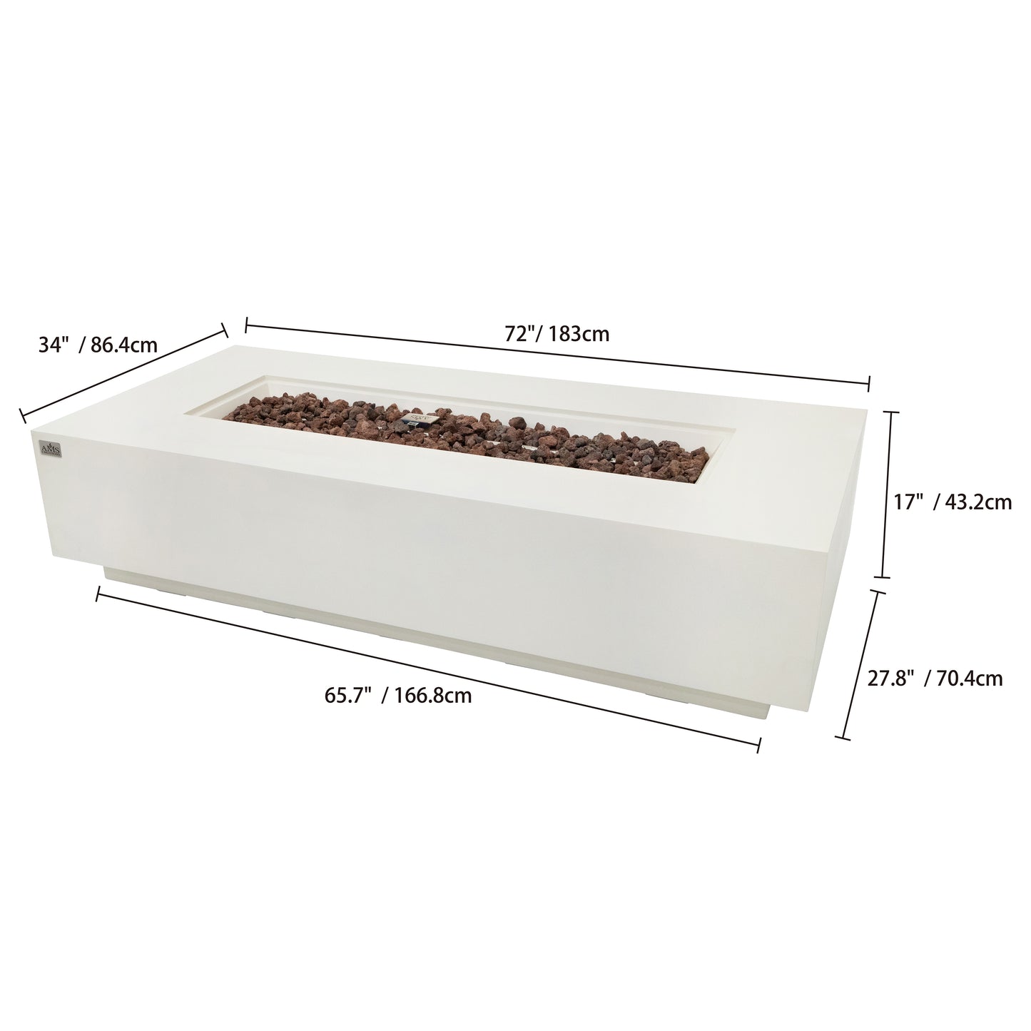 SAVANAH Fire Table - Rectangular (72x34x17")
