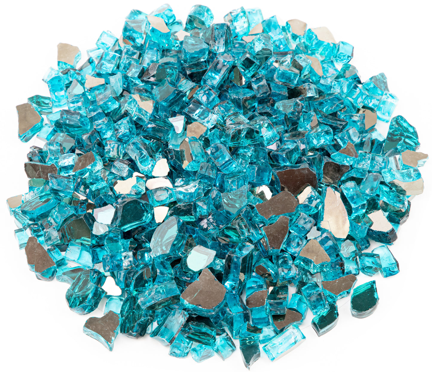 AMS 1/2" Tahiti Teal Reflective Crushed Fire Glass - 10 Lbs.
