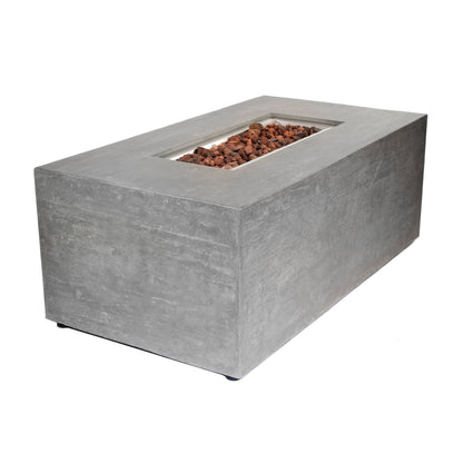 DANVILLE  Fire Table - Rectangular (60x32x23") - Wind Guard & Burner Lid Included - Concealed Tank Storage