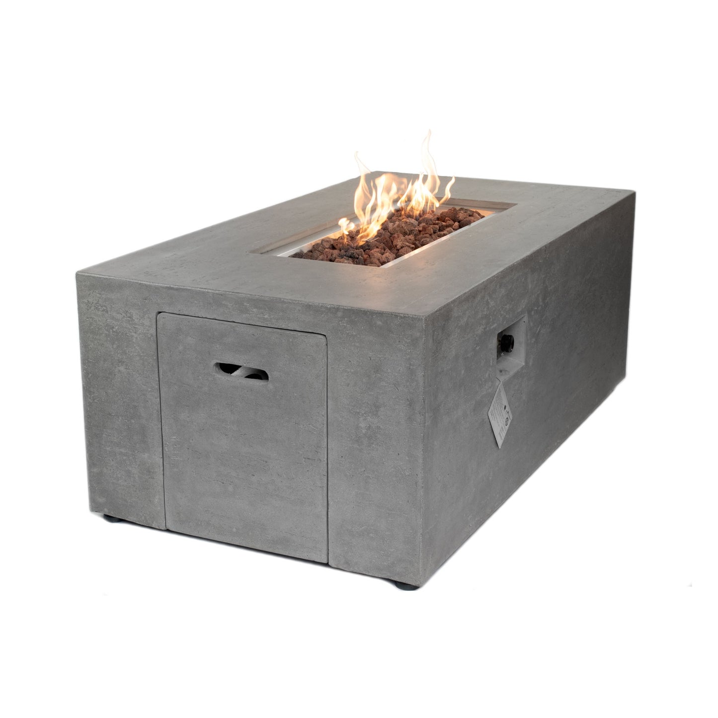 DANVILLE  Fire Table - Rectangular (60x32x23") - Wind Guard & Burner Lid Included - Concealed Tank Storage