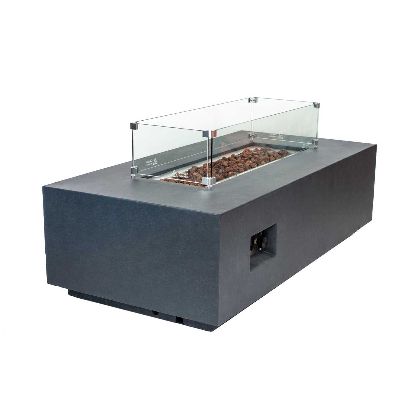 Chelsea Gas Fire Pit Table - 55" Rectangle Concrete | AMS Creations