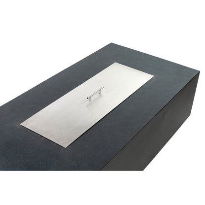 Chelsea Gas Fire Pit Table - 55" Rectangle Concrete | AMS Creations