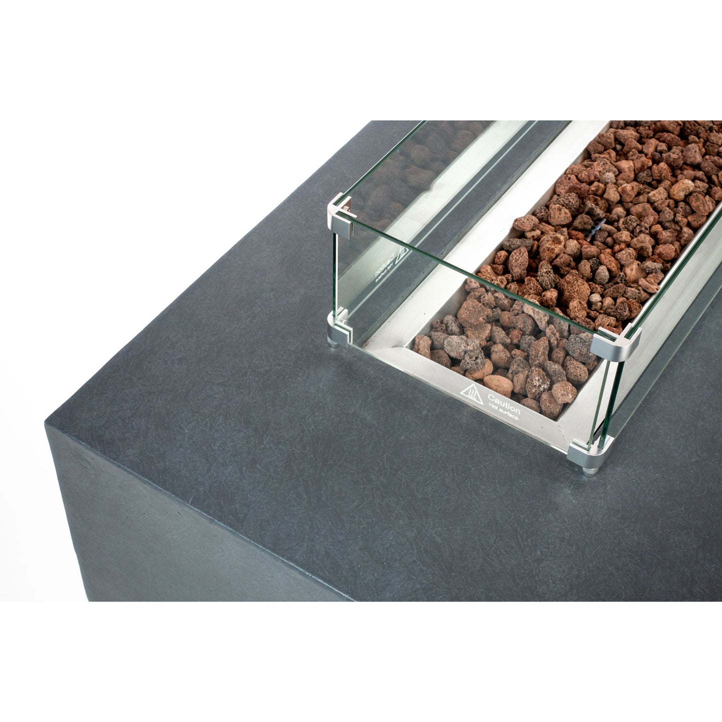 Chelsea Gas Fire Pit Table - 55" Rectangle Concrete | AMS Creations