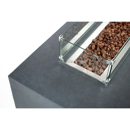 Chelsea Gas Fire Pit Table - 55" Rectangle Concrete | AMS Creations