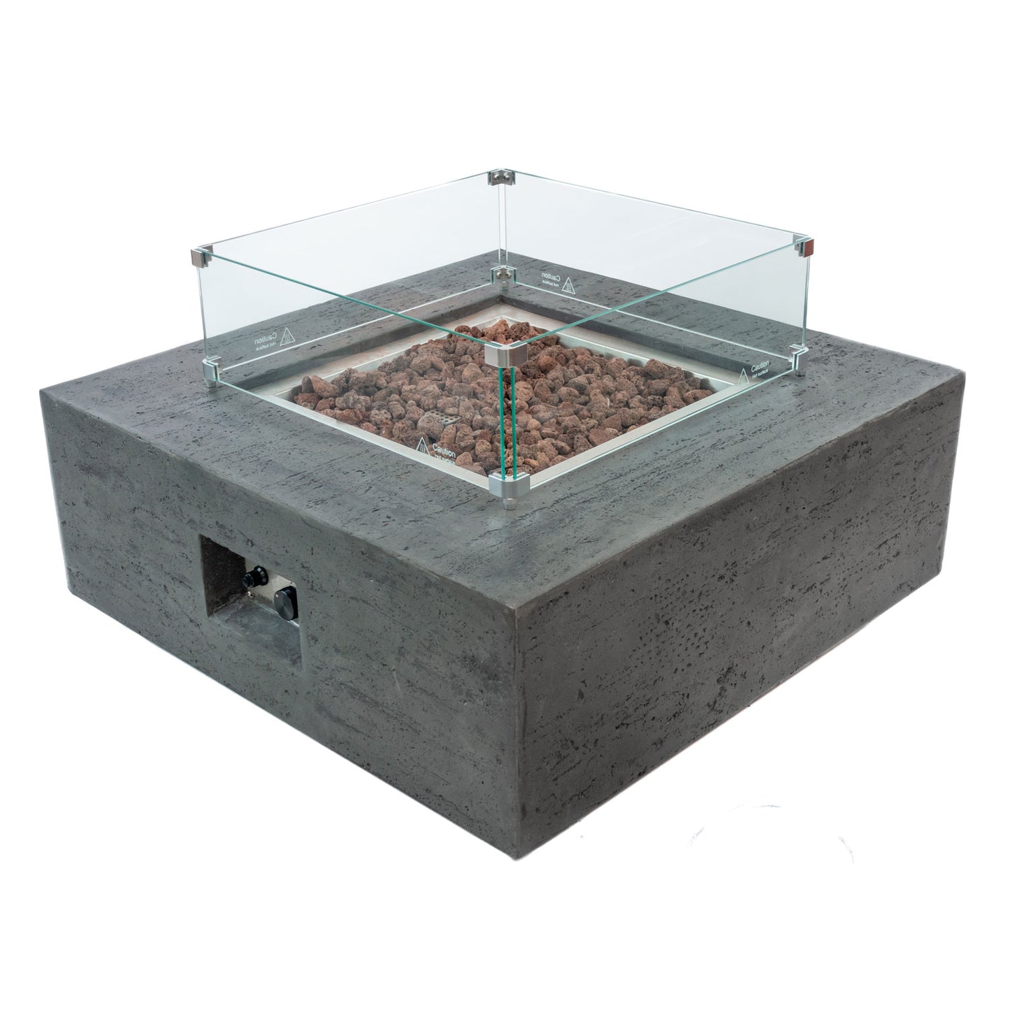 ALBANY Fire Table - Square (36x36x15") - Wind Guard & Burner Lid Included