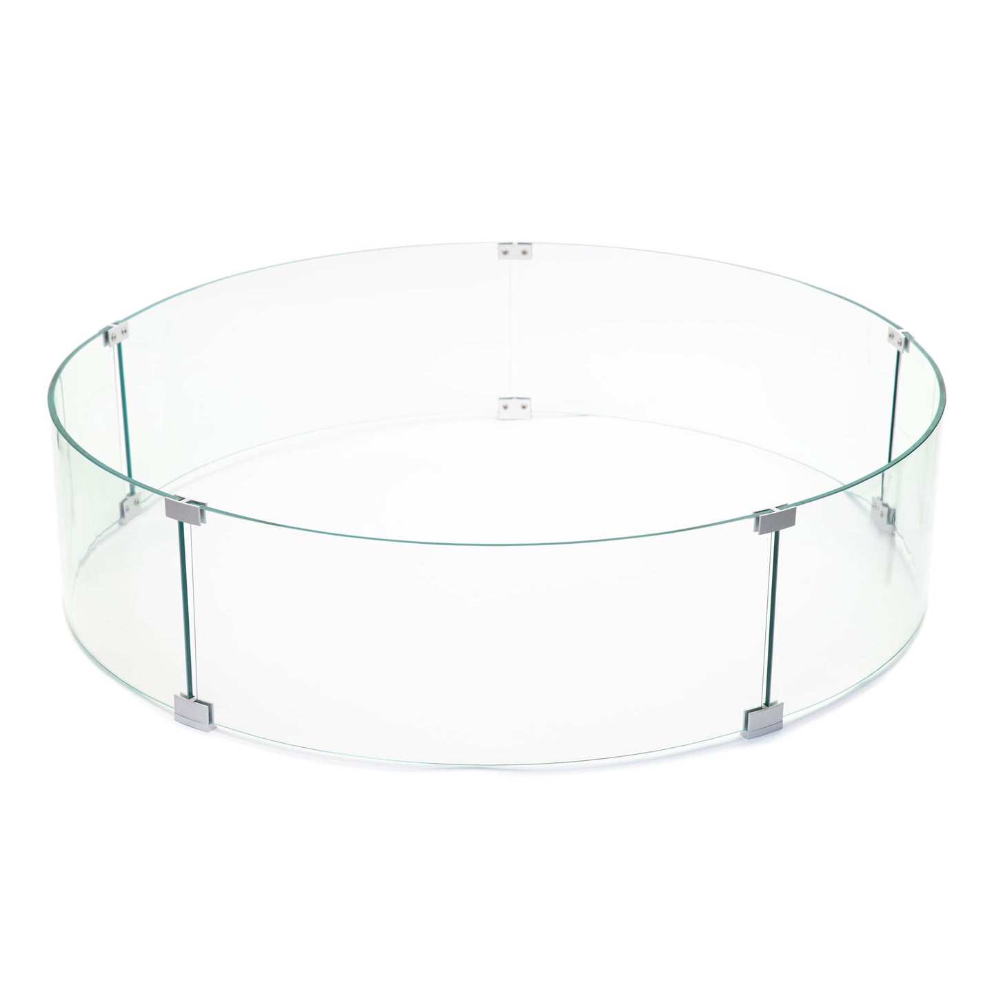 AMS Fire Pit Table Round Glass Wind Guard - 1/4" Thick Glass - Fire Flame Guard