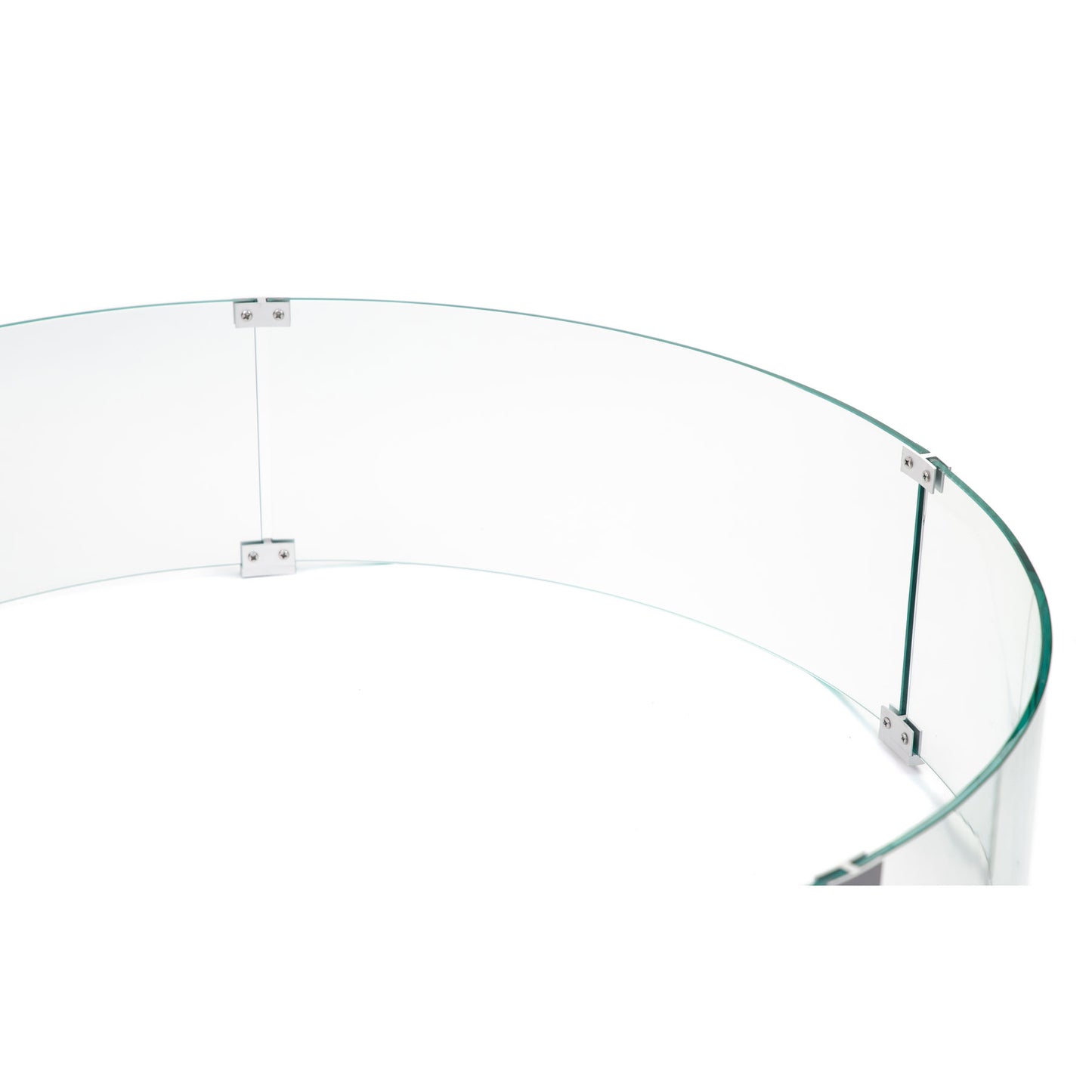 AMS Fire Pit Table Round Glass Wind Guard - 1/4" Thick Glass - Fire Flame Guard
