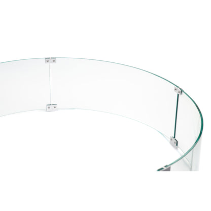 AMS Fire Pit Table Round Glass Wind Guard - 1/4" Thick Glass - Fire Flame Guard